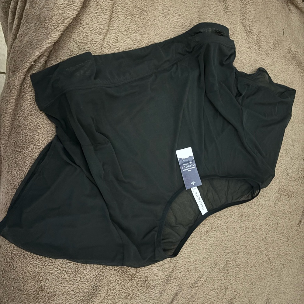 Black Women's sheer cropped top by Shein